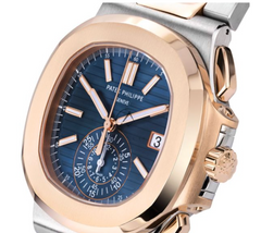 Patek Philippe Nautilus 5980/1AR-001, Stainless Steel & 18K Rose Gold, Blue Dial, 40 mm