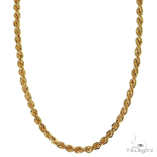 Yellow Gold Rope Chain 20 Inches 2.1mm