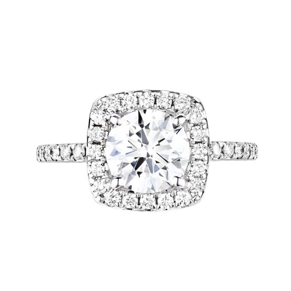 Avi & Co. Round Center Cushion Halo Ring
